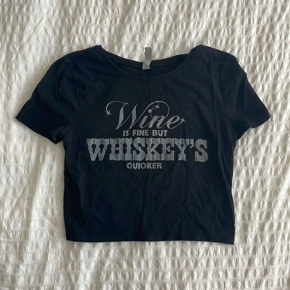 Black Crop Top Cap Sleeve Ozzy Lyrics